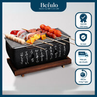Bếp Nướng Than Hoa Kiểu Nhật Hàn - Lò Nướng Mini Nhật Bản Màu Đen Bằng Gang Carbon