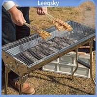 Bếp nướng than hoa lò inox đứng gấp gọn đi dã ngoại bbq ngoài trời quay thịt