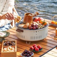 Bếp Nướng Than Hoa, Lò Nướng Thịt Không Khói Cao Cấp Chất Liệu Thép Chịu Nhiệt Có Chân Phụ Chắc Chắn An Toàn