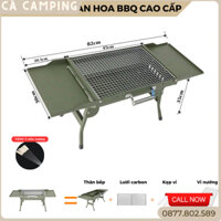 Bếp nướng than hoa ngoài trời, Bếp nướng than không khói BBQ gấp gọn có quai xách tiện lợi, mang du lịch dã ngoại [BTH3]