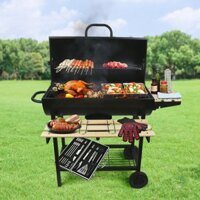 Bếp nướng than hoa ngoài trời cao cấp Charcoal Barbecue Lund 02 tặng 5 xiên cán gỗ_ 1 kẹp gắp inox