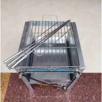 Bếp nướng than hoa quay tự xoay trọng tải siêu tốt - bảo hành 12 tháng (tặng kèm tối đa 5 xiên đơn và 2 xiên 3)