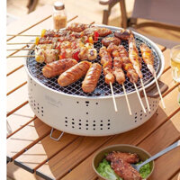 Bếp nướng than hoa tròn không khói, chất liệu thép chịu nhiệt có chân phụ nhỏ an toàn chắc chắn KT: 31cm x 14m