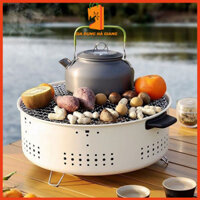 Bếp nướng than hoa Tròn không khói, lò nướng thịt cao cấp chất liệu thép chịu nhiệt có chân phụ nhỏ gọn, chắc chắn