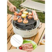 BẾP NƯỚNG THAN HOA TRÒN MẪU MỚI KÈM VỈ NƯỚNG, KHAY NƯỚNG TIỆN LỢI