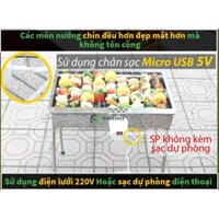 Bếp nướng than hoa tự động môtơ tự xoay PRO, tặng kèm bộ phụ kiện xiên trị giá 150K