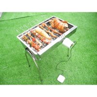 Bếp nướng than hoa TỰ XOAY, Quay cả con chim, gà, cá, sườn, tặng bộ xiên trị giá 150K