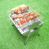 Bếp nướng than hoa VCS thay đổi chiều cao vỉ, Bếp nướng than hoa không khói, nướng ngoài trời, lò nướng than inox