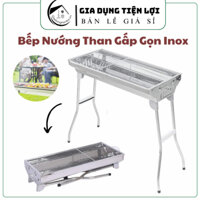 Bếp Nướng Than Inox Cao Cấp Chân Dài Gấp Gọn - Gia Dụng Tiện Lợi BNT14