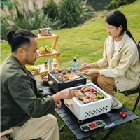 Bếp Nướng Than PETH, Bếp Lửa Cắm Trại Đa Năng Hàn Quốc, Lò Nướng Thịt Nướng Di Động Ngoài Trời Màu Đen Ngoài Trời Di Động Hình Vuông Bếp Nướng Than