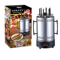 Bếp nướng thịt bbq xiên que quay 360 độ dùng điện 1200W cao cấp SOKANY