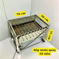 Bếp nướng thịt có moto quay, lò nướng thịt than hoa, bếp nướng thịt 10 xiên inox 304