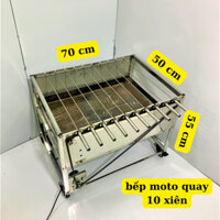 Bếp nướng thịt có moto quay, lò nướng thịt than hoa, bếp nướng thịt 10 xiên inox 304