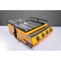 BẾP NƯỚNG THỊT, HẢI SẢN, NEM, BÁNH TRÁNG BẰNG GAS 4 HỌNG DÀI K255