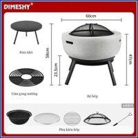 Bếp nướng/Bàn ngoài trời kết hợp bếp nướng bằng than hoa thích hợp để khuôn viên sân vườn