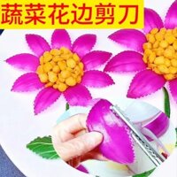 Bếp răng cưa tam giác sóng kéo cắt viền hoa, Đĩa trang trí món ăn nguội, đầu bếp, Đĩa trang trí món ăn nguội, 1.10 hoa, trái cây và rau