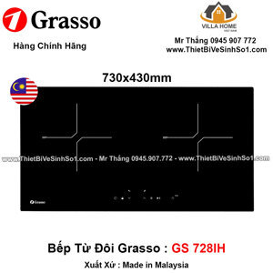 Bếp từ âm 2 vùng nấu Grasso GS 728IH