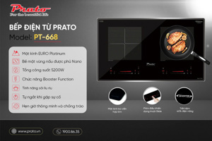 Bếp từ âm 2 vùng nấu Prato PT-668