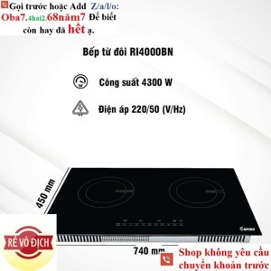 Bếp từ âm 2 vùng nấu Rapido RI4000BS