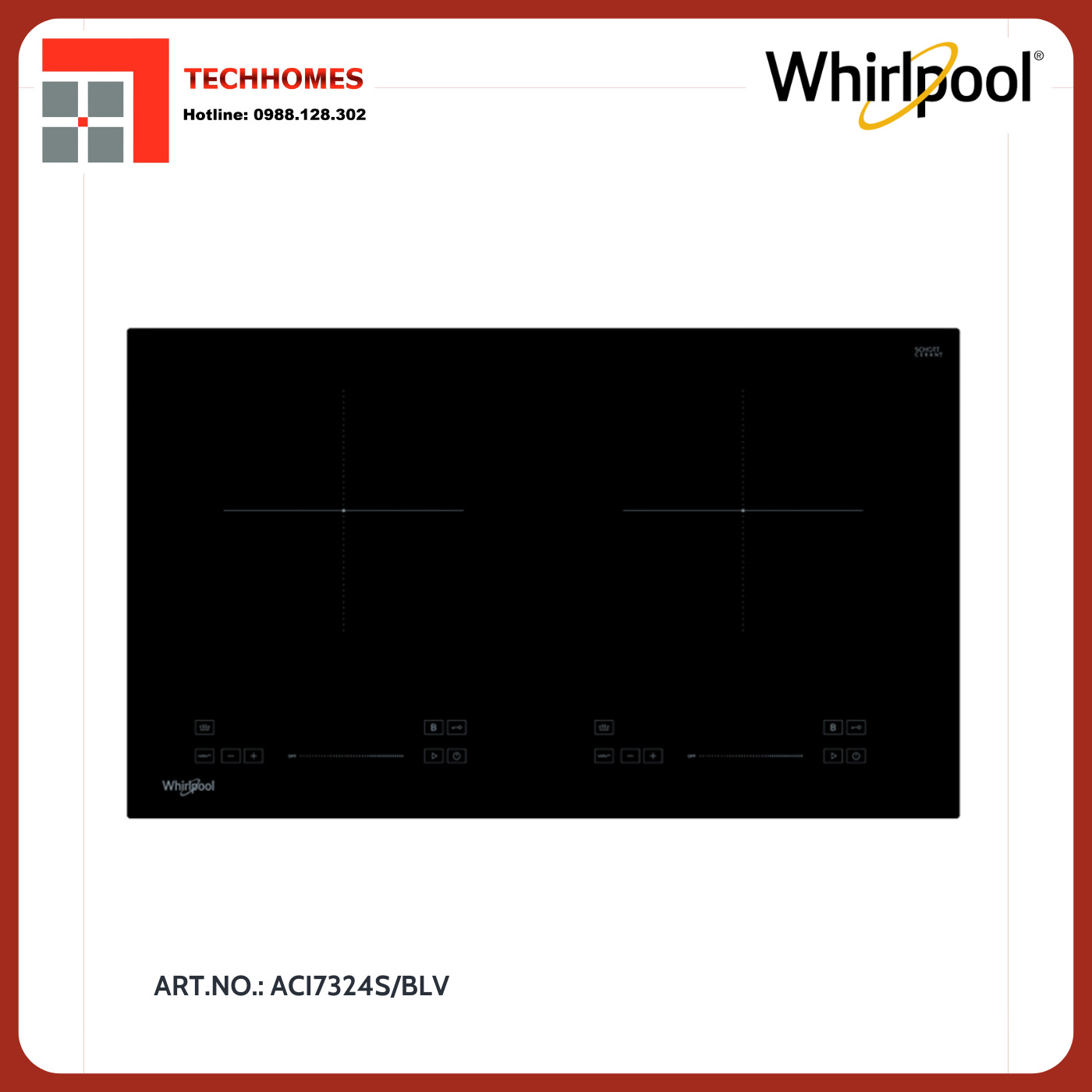 Bếp từ âm 2 vùng nấu Whirlpool ACI7324S/BLV