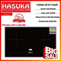 Bếp từ đôi Hasuka BT6666 chính hãng