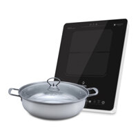 Bếp từ đơn viền nhôm Kalpen ICK-1618 2200W tặng nồi 28cm