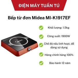 Bếp từ dương 1 vùng nấu Midea MI-K1917EF (1900W)