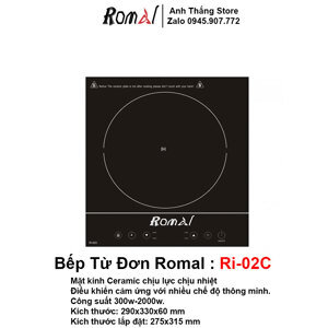 Bếp từ dương 1 vùng nấu Romal RI-02C