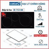 Bếp Từ Hai Vùng Nấu CATA IB 753BK Công Suất 6.7kW Nhập Khẩu Từ Châu Âu Bảo Hành Chính Hãng 02 Năm ALC phân phối