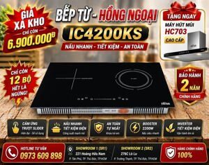 Bếp từ hồng ngoại âm 2 vùng nấu Ferroli IC4200KS