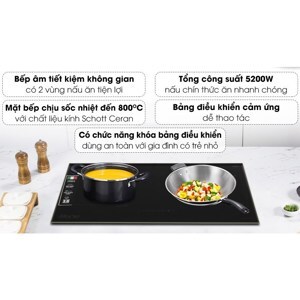 Bếp từ hồng ngoại âm 2 vùng nấu Sunhouse Mama MMB9986