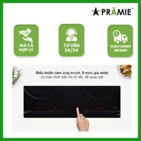Bếp Từ Hồng Ngoại Đôi PRMY-2105 Cảm Úng Trượt Nhạy Bén, Có Màn Hình Hiển Thị Rõ Nét Thương Hiệu PRAMIE Của Đức