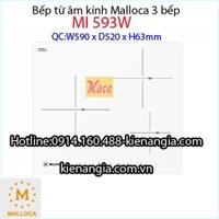 Bếp từ Malloca kính trắng 3 bếp MI593W