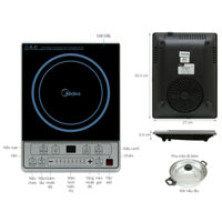 Bếp từ Midea MI-B2015DE Công suất vùng nấu 2000W, Có hẹn giờ, Tự ngắt khi bếp nóng quá tải