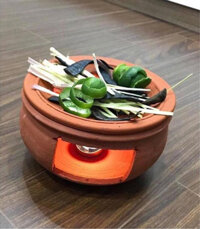 Bếp xông đốt bồ kết chanh sả tươi khử khuẩn không khí Mầu đất ngẫu nhiên - Bếp rời 16cm