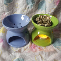 Bếp xông đốt bồ kết chanh sả tươi khử khuẩn không khí Mầu đất ngẫu nhiên - CTM01 9cm xanh dương