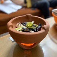 Bếp xông đốt bồ kết chanh sả tươi khử khuẩn không khí Mầu đất ngẫu nhiên - Bếp cối liền 18cm