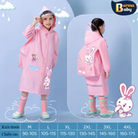 【Berma Baby】Áo Mưa Trẻ Em 4-13 Tuổi Nhẹ Mềm Không Mùi Dày Dặn Chống Thấm Áo Mưa
