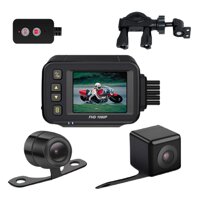 BESPORTBLE Motorcycle Dash Cam Front Rear Recorder Camera GPS Sensor Parking Monitor IP65 Waterproof for MT30A Motorbike Driving Black