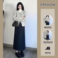 【Bess's house】áo khoác nữ mùa đông+áo nữ+chân váy chữ a，set đồ nữ sang chảnh，set đồ nữ đi chơi，Bộ Nữ Mùa Thu Đông 2024 Phong Cách Hàn Quốc Thanh Lịch Cao Cấp Áo Len Áo Lót Cao Cấp Váy Ba Mảnh，đồ bộ thu đông nữ，set đồ nữ mùa đông，set váy nữ，bộ đồ