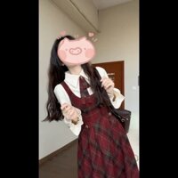【Bess's house】áo sơ mi kiểu+váy đẹp cho nữ sang chảnh，set váy dài，set đồ nữ mùa đông，đồ bộ nữ sang chảnh，bộ đồ，Váy kẻ sọc Pháp màu đỏ mới 2024，set đồ nữ đi chơi，đồ bộ nữ đi chơi，thời trang nữ