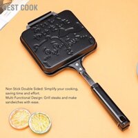 Best cook Nóng Máy Làm Bánh Sandwich Lật Nướng Chảo 2 Mặt Chống Dính Hợp Kim Nhôm Panini Cho Bếp Gas Âm Cảm Ứng ăn Sáng