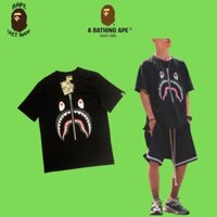 [Best Quality] Áo Tee Bape Shark Black SS22, Áo Thun Bape Cá mập, chất liệu Cotton màu đen full tem, tag, túi zip BapeVN