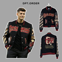 (Best Quality) Áo Varsity jacket OFF WHITE X AC Milan ss24 Hàng Cao Cấp