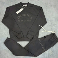 [BEST QUALITY] Set đồ nỉ FE,AR OF GO.D ESS.ENTI.ALS 24FW Jet Black chất liệu nỉ bông cao cấp, Bộ đồ nỉ