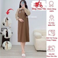 [BEST SELLER] ( 40kg - 75kg ) Đầm Len Mềm Bầu , Suông , Gấu Thêu , Chất Len Dày Đẹp , Form Dễ Mặc