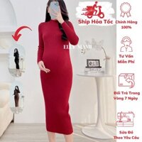 [BEST SELLER] ( 40kg - 75kg ) Đầm Len Mềm Bầu , Suông , Ôm Body Đỏ , Chất Len Dày Đẹp , Form Dễ Mặc