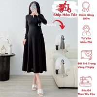 [BEST SELLER] ( 40kg - 75kg ) Đầm Len Mềm Bầu , Suông , Cổ V 3 Cúc , Chất Len Dày Đẹp , Form Dễ Mặc3