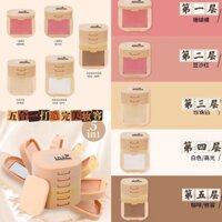 Best-Seller on Douyin #5-in-1 Blush Powder Highlight Shadow Nose Shadow Repair Concealing and Setting No Falling out Good Color Three-Dimensional High Nose Bridge 10. 5hhl