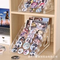 Best-Seller on Douyin# Acrylic Bar Display Stand Transparent Desktop Millet Storage Box Ladder Shelf Standee Peripheral Badge Shelf 8vv